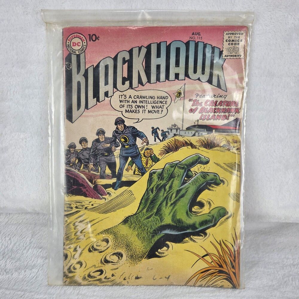 Blackhawk #115 Aug 1957, DC Comics “Creature of Blackhawk Island” Good Cond